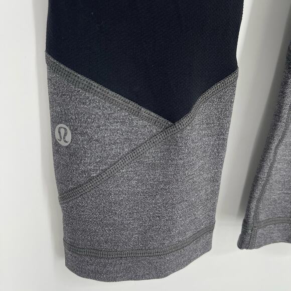 Lululemon Pace Rival Crop 22" Leggings Heathered Black Size 4 - Picture 5 of 11